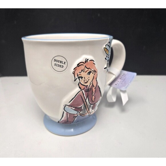 Disney Rae Dunn Frozen Anna & Olaf Mug Up To Snow Good Double Sided 3D NEW w/Tag - Picture 4 of 13
